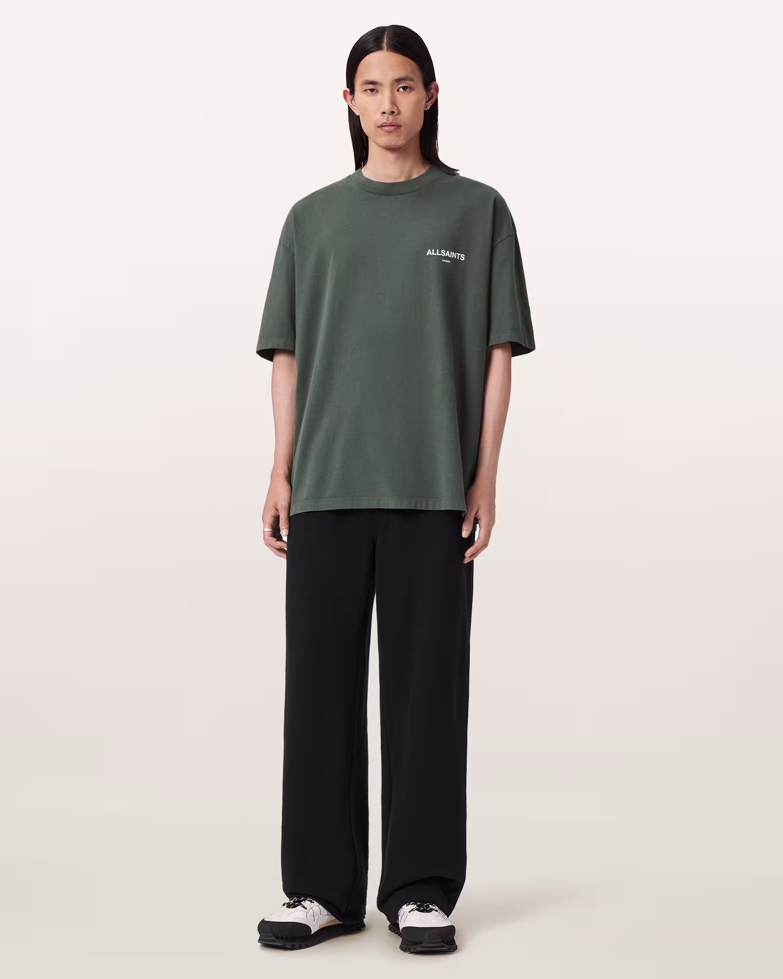 ALLSAINTS Halcyon Short Sleeve Crew T-Shirt Garnet Green - Imagen 4